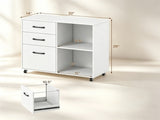 Mobile UnderDesk File Cabinet, Engineered Wood Rolling 3Drawer Office Storage Cabinet with 87393830