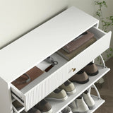 White shoe cabinet with adjustable shoe rack 34135365