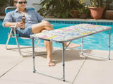 4 Ft Rectangular CenterFold Outdoor Folding Table, 23.82 Inch Width, 3Level Adjustable Height 72570059