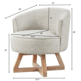 ZNTS Swivel with cross-shaped wooden base,Lounge with solid wood legs, 360&deg;freely Swivel W2186P166256