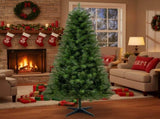 6FT Hinged Christmas Tree Artificial Plant Full PVC Branches with 582 Tips, 4-Leg Stand Indoor 86332101