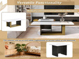 VIBE HAUS Modern Light Luxury Coffee Table Set of 2, Small Square Coffee End Table with Spacious N724P321447K