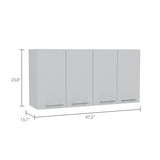 120 Wall Cabinet , Four Doors, Two Cabinets, Two Shelves -White B07091818