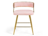 (SET of 2) 26'' Counter height bar stools Corduroy kitchen island counter bar stool with back,golden 80301626