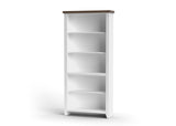 ZNTS Bridgevine Home Hampton 72 inch high 5-shelf Bookcase, No Assembly Required, Jasmine Whitewash and B108P160168