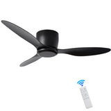 ZNTS 42" Flush Mount Ceiling Fan without light, 3 Reversible Blades, with 6 Speeds Reversible DC 34772423