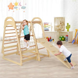 ZNTS 6-in-1 Wooden Kids Jungle Gym Playset 51873158