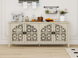 Hollowed-out Cabinet with 4 Doors, American Furniture, Suitable for Bedroom, Living Room, Study W688P238047