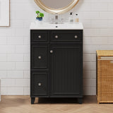 24-Inch Bathroom Vanity Cabinet with Ceramic Sink, 2 Drawers, 1 Door WF532034AAB