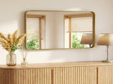 Anti-Fog Bathroom Wall Mirror 30" x 40" Shatterproof Mirror with Rectangular Metal Frame, Gold 85248310