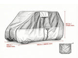 Full Coverage Golf Cart Cover 420D Waterproof Oxford Fabric 22/4 Passenger with Three Zipper 72319873