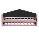 Twin size Upholstered Daybed with Trundle ,Velvet Sofabed with USB Charging Ports,No Box-spring 50376681