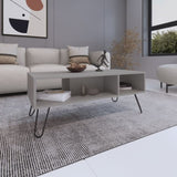 Coffee Table 15.7" H, with 4 Legs and 2 Shelves, White B097P250888