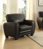 Modern Living Room Furniture 1pc Chair Black Faux Leather Covering Retro Styling Furniture B01159023
