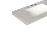 36" Carrara Grey Vein Sintered Stone Top&Undermount Ceramic Basin with 3 Standard Pre-drilled Faucet W2615P506465