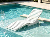HDPE In-Pool Lounge Chair with Rear Rolling Wheels, 450 LBS Capacity S-Curve Ergonomic Pool Chaise 38992760