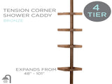 4-Shelf Tier Tension Corner Shower Plastic Organizer Caddy in Bronze 41249298