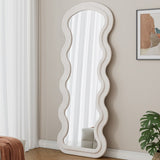 Flannel Full Length Wave Floor Mirror for Bedroom living room Hanging or Against The Wall W347P325002