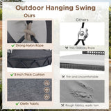 Outdoor Porch Swing Chair Hanging Basket, Hanging Chair with UV Resistant Cushion, Olefin Fabric for 90485341