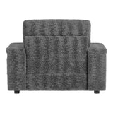 42" Oversized Chaise Lounge Indoor,Faux Rabbit Fur Sofa Bed with Storage Ottoman and N723P232726E
