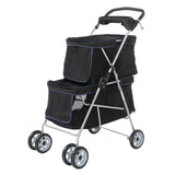 ZNTS Pet Stroller for 2 Dogs and Cats, Double 4 Wheel Cat Pet Carriers Bag Jogger for Small Medium Pets, 11499507