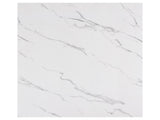 5pc Counter Height Dining Set Square White Faux Marble Table Grey Fabric Upholstered Tufted Nail B011P507715