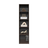 Bookcase Compact Bookshelf with Multiple Shelves, Dark Walnut / Black Wengue B097P350331