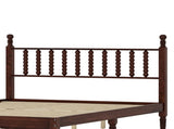 Queen Size Wood Platform Bed with Gourd Shaped Headboard,Retro Style Platform Bed with Wooden Slat N733P206242D