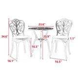 Best Choice Products 3-Piece Outdoor Rust-Resistant Cast Aluminum Patio Bistro Set white W640P250970