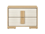 Contemporary Natural and White Finish 2-Drawer Storage Nightstand Wooden Bedroom Furniture 1pc B011P317207