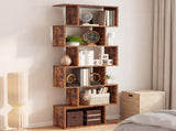 63" 5-Tier Bookshelf Organizer for Home Office, Stylish Display Storage Shelf Stand, Rust 22147489
