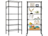 Replaceable assembly with wheels, floor mounted carbon steel storage rack, black 10425008
