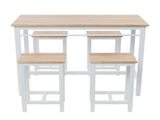 5-piece modern kitchen table with four bar stools Bar table set 5PC,metal frame and MDF, white 92378769