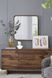 32"x32" Square Mirror with Wood Frame, Wall Mirror for Living Room Bathroom Entryway W2078126453