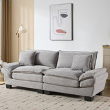 Corduroy Sofa Sleeper Couch Loveseat Sofa with Pillows Comfy Upholstered Deep Seat Sofa for W676P227345