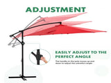 Outdoor Patio Umbrella, 10ft Offset Hanging Patio Umbrella with Aluminum Stand, 8 Ribs, UV 40080159