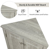 ZNTS Oak Triangle Bathroom Storage Cabinet with Adjustable Shelves, Freestanding Floor Cabinet for Home WF291467AAL