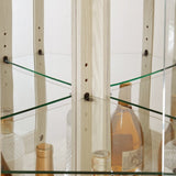 Lighted Corner Curio Cabinet - Display Case for Living Room, Antique Collectibles, Wine & Bar Glass W1758P294619