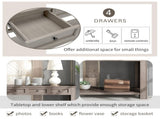 Console Table/Sofa Table with Storage Drawers and Bottom Shelf for Entryway Hallway 56860059