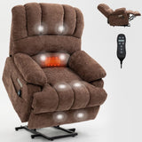 23" Seat Width and High Back Large Size Chenille Power Lift Recliner Chair with 8-Point Vibration W1803P247681