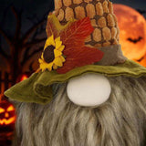 2PCS Set Christmas Gnome Decorations 10.2"x8.7"x24.5" Fabric Sitting Brown Gnomes with Maple Leaves 34798726