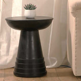 Classic 16 in. Solid Wood Round Side/End Table, Living Room Sofa Side Table, Home Decor Furniture, B011P217886