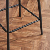 Modern Swivel Bar Stools Set of 2, Boucle Upholstered Counter Height Bar Chairs with Metal Legs & W1901P264272