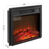 Electric Fireplace Insert 18" 1400W 120V ,Equipped with remote control, ultra thin heater with log 31245876