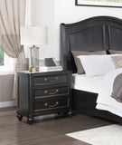Charcoal Brown Finish Traditional Bedroom Furniture 1pc Nightstand of 3 Drawers Antique Handles B011P225166