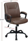 ZNTS Relax Cushioned Office Chair 1pc Brown Color Upholstered Seat back Adjustable Chair Comfort HS00F1681-ID-AHD