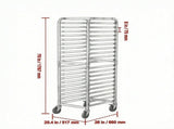 20-Tier Bun Pan Rack with Brake Wheels, 26" x 20.4" x 70" Speed Rack for Half & Full Sheet Pans, 60640560
