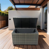 ZNTS Outdoor Storage Box, 200 Gallon Wicker Patio Deck Boxes with Lid, Outdoor Cushion Storage for Kids 23502250