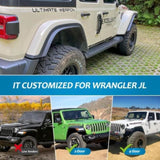 Fenders Front & Rear Fenders Compatible with 2018-2024 Jeep Wrangler JL and JLU Unlimited Rubicon, W2801P236146