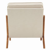 Oak Armrest Oak Upholstered Single Lounge Chair Indoor Lounge Chair Off-White 27168423